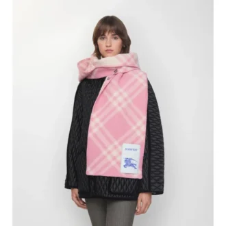Check Wool Hooded Scarf
