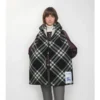 Check Wool Hooded Scarf