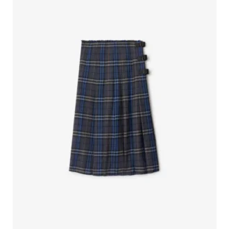 Check Wool Midi Kilt