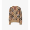 Check Wool Mohair Blend Cardigan
