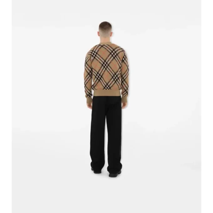 Check Wool Mohair Blend Cardigan