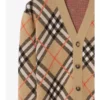 Check Wool Mohair Blend Cardigan