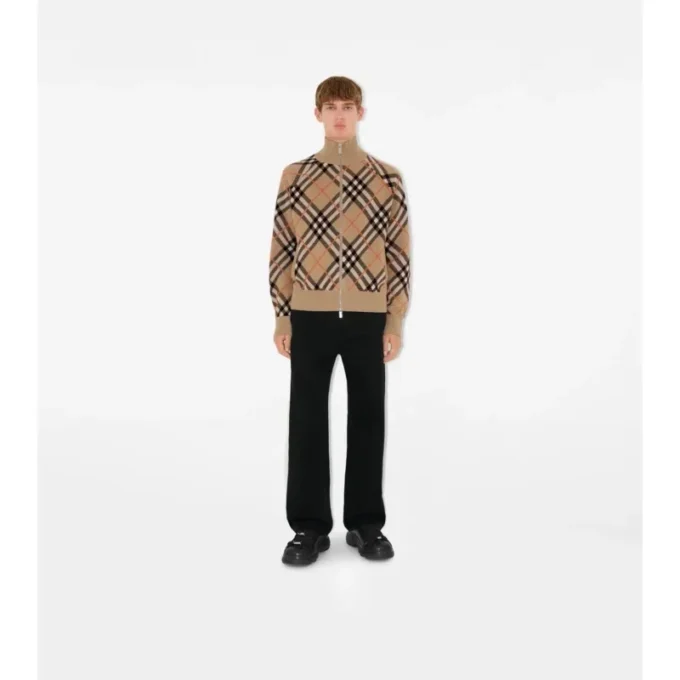 Check Wool Mohair Blend Jacket