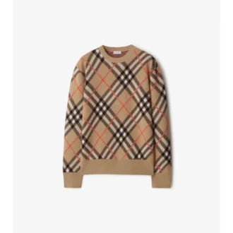 Check Wool Mohair Blend Sweater