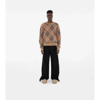 Check Wool Mohair Blend Sweater