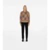 Check Wool Mohair Blend Sweater
