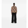 Check Wool Mohair Blend Sweater