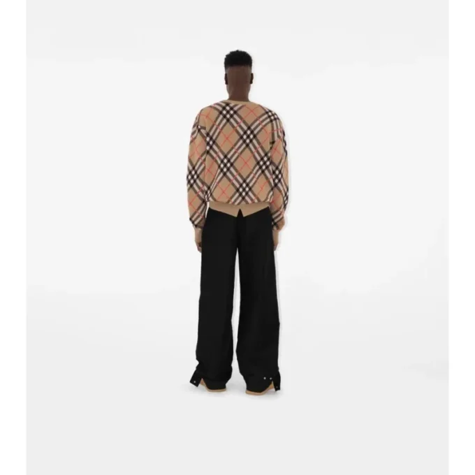 Check Wool Mohair Blend Sweater
