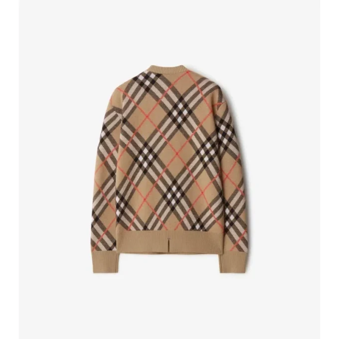 Check Wool Mohair Blend Sweater