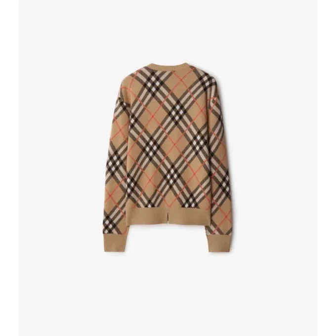 Check Wool Mohair Blend Sweater