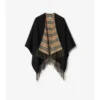 Check Wool Reversible Cape