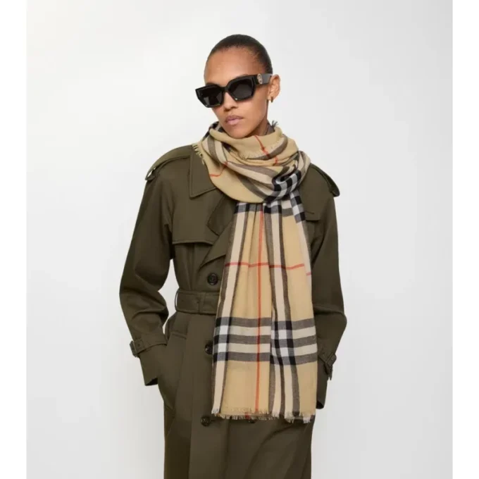 Check Wool Scarf