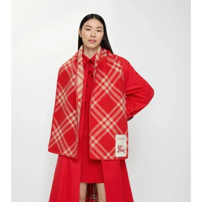 Check Wool Scarf