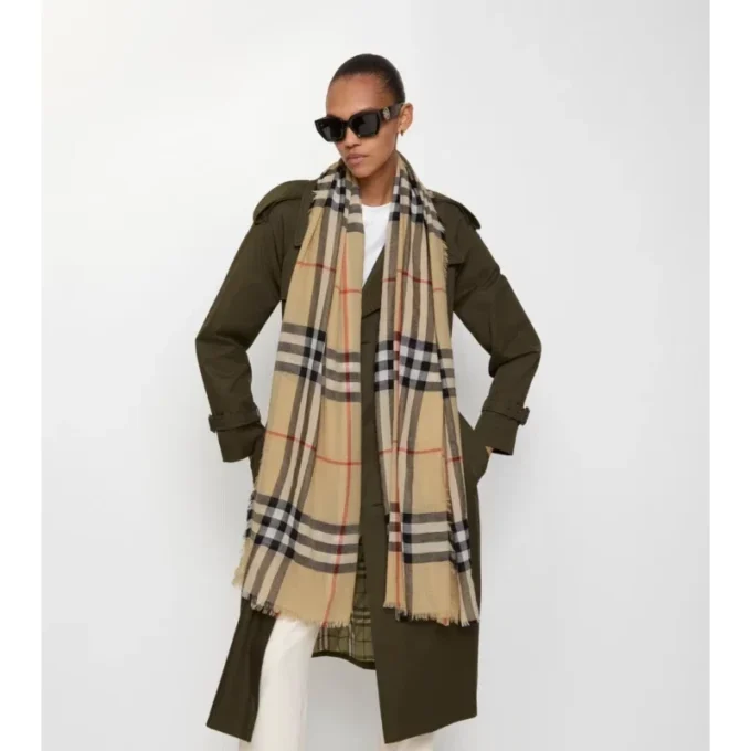 Check Wool Scarf