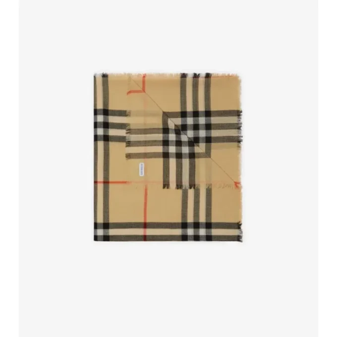 Check Wool Scarf