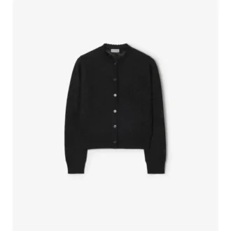 Check Wool Silk Cardigan