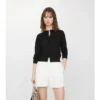 Check Wool Silk Cardigan