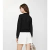 Check Wool Silk Cardigan