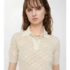 Check Wool Silk Polo Shirt