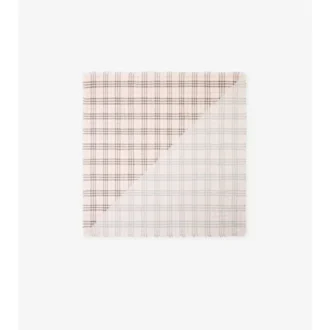 Check Wool Silk Scarf