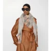 Check Wool Silk Scarf