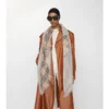 Check Wool Silk Scarf