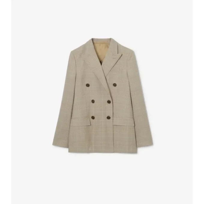 Check Wool Tailored Jacket