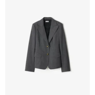 Check Wool Tailored Jacket