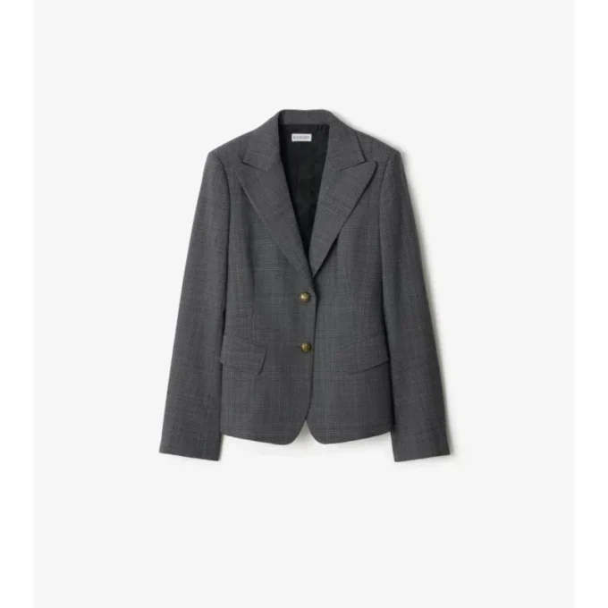 Check Wool Tailored Jacket