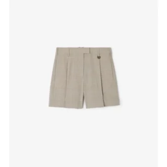 Check Wool Tailored Shorts