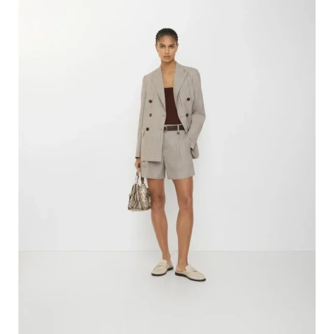 Check Wool Tailored Shorts