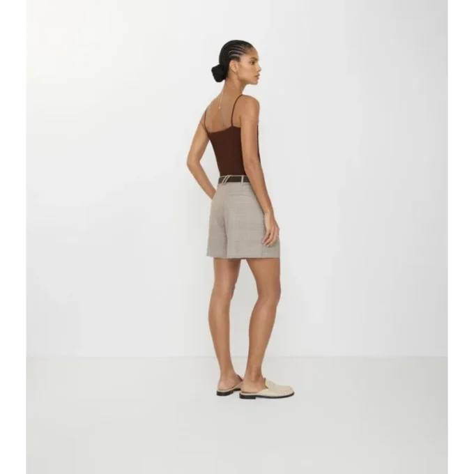 Check Wool Tailored Shorts