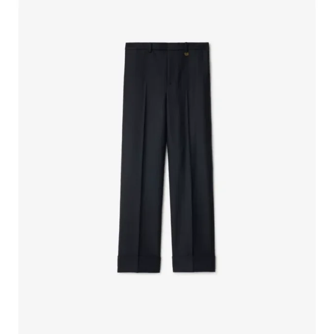 Check Wool Tailored Trousers