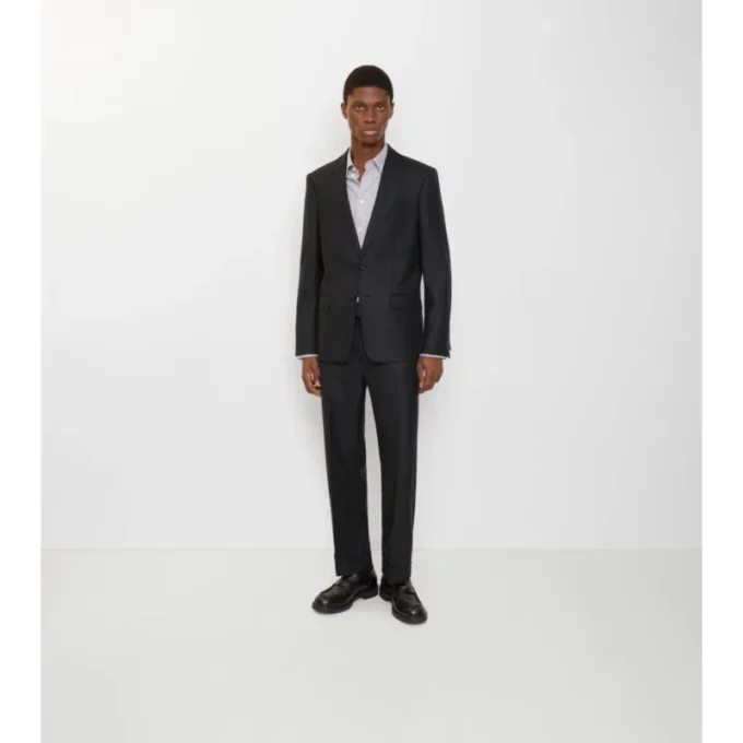 Check Wool Tailored Trousers