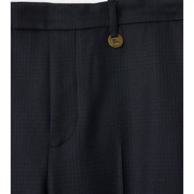 Check Wool Tailored Trousers