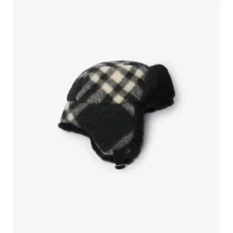 Check Wool Trapper Hat