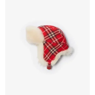 Check Wool Trapper Hat