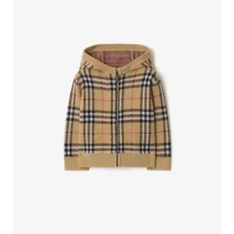 Check Wool Zip Hoodie