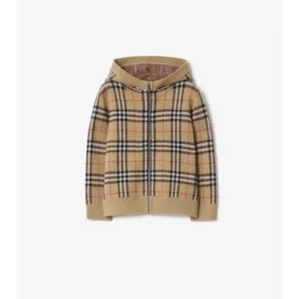 Check Wool Zip Hoodie