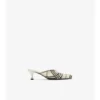 Check Woven Leather Cameo Mules