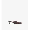 Check Woven Leather Cameo Mules 