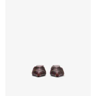Check Woven Leather Cameo Mules 