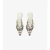 Check Woven Leather Cameo Mules