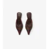 Check Woven Leather Cameo Mules 
