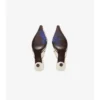 Check Woven Leather Cameo Mules