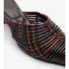 Check Woven Leather Cameo Mules 