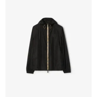 Checker-Tape Nylon Hooded Jacket