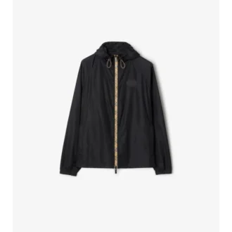 Checker-Tape Nylon Hooded Jacket