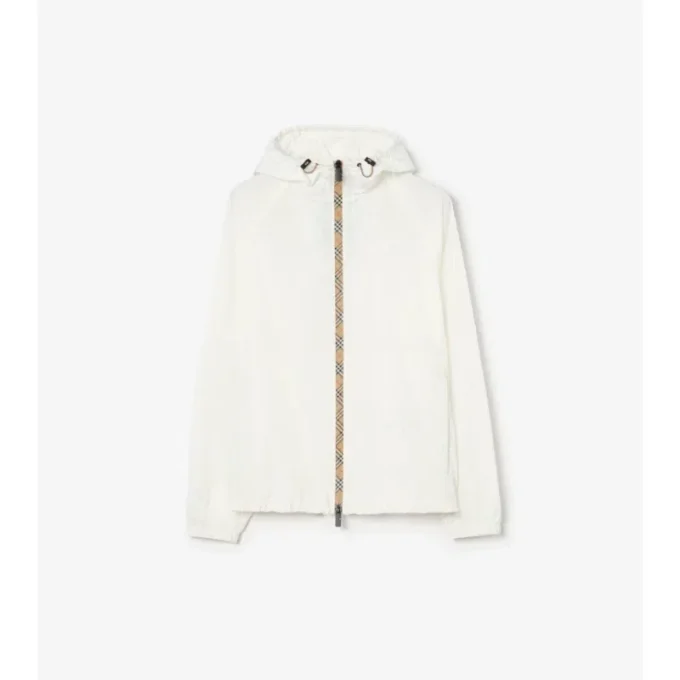 Checker-Tape Nylon Hooded Jacket