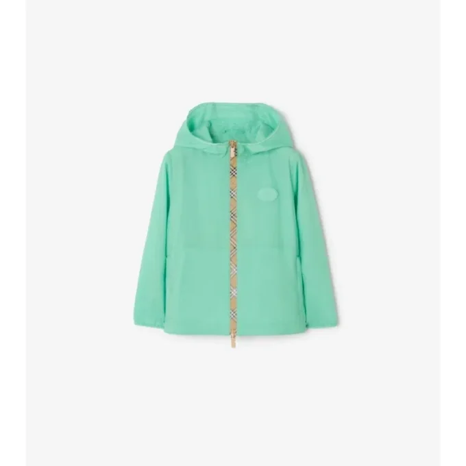 Checker-Tape Nylon Hooded Jacket